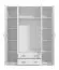 Armadio bianco con 2 ante a specchio | 2 cassetti | 1 barra appendiabiti | 205 x 160 x 52 cm | Kovin 03