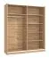 Armadio scorrevole Kule 04 rovere Artisan | 1 anta a specchio | 6 scomparti | 210 x 179 x 62,5 cm