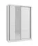 Armadio ad ante scorrevoli "Apatin" 07, bianco opaco, 1 anta a specchio, 5 ripiani, 2 barre appendiabiti, bordi in ABS, 155 x 60 x 215,5 cm