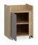 Comodino su ruote Mirinay 13 | Grafite e rovere | 1 anta con serratura | Soft-Close | 40x40x55 cm