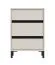 Comodino "Lapovo" 05, color cashmere, gambe: nero, 3 cassetti, bordi in ABS, 48 x 40 x 71 cm
