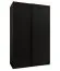 Armadio ad ante scorrevoli "Tampa", nero, 2 ante scorrevoli, 11 scomparti, 2 barre appendiabiti, Sistema "Soft-Close", bordi in ABS, 245,5 x 160 x 64 cm