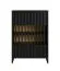 Mobiletto "Deskati" 01, nero, frontale cannettato 2 ante a battente, 4 scomparti, 60 x 34 x 87 cm