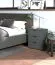 Set camera da letto 4 pezzi Kule | Armadio anta a specchio | Cassettiera e 2 comodini | Design moderno grigio grafite