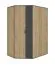 Armadio angolare per cameretta Sprimont 01 | Grigio e rovere | 195 x 145 x 95 cm | Design moderno