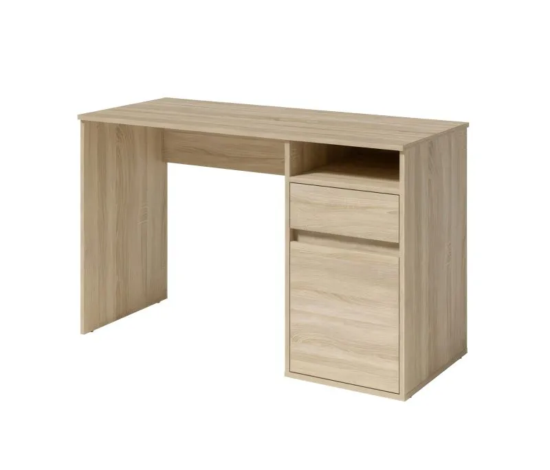 Scrivania Agia 01 | Rovere Sonoma | 1 anta, 2 scomparti, 1 cassetto | 74 x 120 x 50 cm