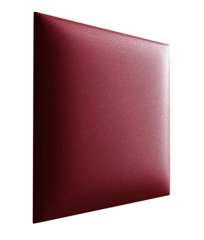 Pannelli imbottiti 30 x 30 cm | Set 10 pezzi rosso | Rivestimento finta pelle | Facili da pulire