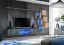 Parete attrezzata Volleberg 16 | Grigio e Rovere Wotan | 140 x 260 x 40 cm | LED blu