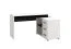 Scrivania ad angolo Batani 03 | Bianco e nero | 3 cassetti | 2 scomparti | Bordi ABS | 75 x 137,5 x 101,5 cm