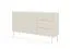 Credenza moderna cashmere | 2 ante, 3 cassetti, frontale dogato | Sistema push to open | 81 x 147 x 39,5 cm