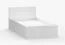 Letto singolo Smolikas 153 | Legno massiccio bianco | Rete a doghe inclusa | Vano contenitore | 90 x 200 cm