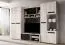 Parete attrezzata, color pino / rovere Craft, 4 ante, maniglie in legno, 20 scomparti, 203 x 280 x 52 cm 