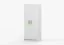 Armadio battente Smolikas 68 | Bianco, 2 ante, 5 scomparti, barra appendiabiti | Maniglie verde | 192 x 80 x 50 cm