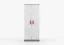 Armadio battente Smolikas 61 | Bianco/Grigio | 2 ante, 5 scomparti, maniglie rosse | 192 x 80 x 50 cm