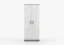 Armadio guardaroba Smolikas 60 | 2 ante battenti | 5 scomparti | barra appendiabiti | bianco/grigio | maniglie verdi | 192 x 80 x 50 cm