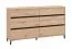 Cassettiera "Lapovo" 10, color rovere Artisan, gambe nere, 6 cassetti, bordi in ABS, 157 x 40 x 90 cm