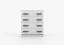 Cassettiera Smolikas 24 bianca | 4 cassetti spaziosi | Maniglie in legno grigio | 90 x 80 x 40 cm