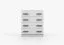 Cassettiera Smolikas 22 bianca | 4 cassetti | Maniglie legno viola | 90 x 80 x 40 cm
