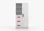 Libreria con armadietto Smolikas 45 | Bianco moderno | 7 scomparti | 3 cassetti | Maniglie rosso legno | 159 x 80 x 40 cm