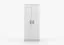 Armadio bianco a 2 ante battenti "Smolikas" 67 | 5 scomparti | Maniglie blu in legno | 192 x 80 x 50 cm