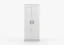 Armadio battente Smolikas 68 | Bianco, 2 ante, 5 scomparti, barra appendiabiti | Maniglie verde | 192 x 80 x 50 cm