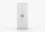 Armadio guardaroba Smolikas 72 bianco | 2 ante battenti | 5 ripiani | barra appendiabiti | maniglie grigio legno | 192 x 80 x 50 cm