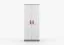 Armadio battente Smolikas 61 | Bianco/Grigio | 2 ante, 5 scomparti, maniglie rosse | 192 x 80 x 50 cm