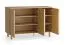 Cassettiera "Olimar" 11, color rovere, gambe in rovere, 3 ante a battente, 6 scomparti, ripiani regolabili, Sistema "Soft-Close", 123 x 46 x 83 cm