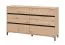Cassettiera "Lapovo" 10, color rovere Artisan, gambe nere, 6 cassetti, bordi in ABS, 157 x 40 x 90 cm