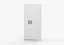 Armadio guardaroba Smolikas 72 bianco | 2 ante battenti | 5 ripiani | barra appendiabiti | maniglie grigio legno | 192 x 80 x 50 cm