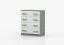 Cassettiera 4 cassetti "Smolikas" 12 | Bianco/Grigio | Maniglie verdi in legno | 90 x 80 x 40 cm