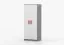 Armadio battente Smolikas 61 | Bianco/Grigio | 2 ante, 5 scomparti, maniglie rosse | 192 x 80 x 50 cm