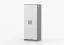 Armadio ante battenti Smolikas 62 | Bianco/grigio | 2 ante | 5 scomparti | Maniglie viola | 192 x 80 x 50 cm