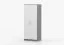 Armadio battente Smolikas 65 | Bianco e grigio | 2 ante, 5 scomparti, barra appendiabiti | 192 x 80 x 50 cm
