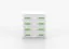 Cassettiera Smolikas 20 | Bianco | 4 cassetti | Maniglie legno verde | 90 x 80 x 40 cm
