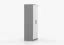 Armadio guardaroba Smolikas 60 | 2 ante battenti | 5 scomparti | barra appendiabiti | bianco/grigio | maniglie verdi | 192 x 80 x 50 cm