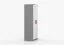 Armadio battente Smolikas 61 | Bianco/Grigio | 2 ante, 5 scomparti, maniglie rosse | 192 x 80 x 50 cm