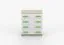 Cassettiera Smolikas 04 | Rovere Sonoma e bianco | 4 cassetti spaziosi | Maniglie verde | 90 x 80 x 40 cm