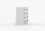 Cassettiera Smolikas 20 | Bianco | 4 cassetti | Maniglie legno verde | 90 x 80 x 40 cm