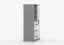 Armadio battente Smolikas 40 | Bianco e grigio | 7 scomparti, 3 cassetti | Maniglie legno grigio | 159 x 80 x 40 cm