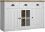 Madia Segnas 01 | pino bianco e rovere marrone | 88 x 130 x 43 cm | 3 ante, 3 cassetti, stile country