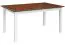 Tavolo da pranzo allungabile Gyronde 22, pino massiccio, colore: bianco / noce - dimensioni: 150-197 x 93 cm (L x P)
