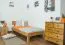 Letto singolo "Wooden Nature" 01, rovere massello, oliato - 100 x 200 cm (l x l)