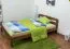 Letto alla francese "A5", pino massiccio, color noce, incl. rete a doghe - 140 x 200 cm