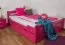 Letto matrimoniale Easy Premium Line K4 | Faggio massello laccato rosa | 2 cassetti | Pannello laterale | 140 x 200 cm