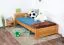Letto singolo in pino massello color ontano 78 | Design moderno | Rete a doghe inclusa | 100 x 200 cm