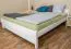 Letto matrimoniale king size "77" | Pino massiccio bianco | Rete a doghe inclusa | 180 x 200 cm
