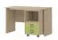 Cameretta - Scrivania "Benjamin" 29, faggio / verde oliva - 76 x 125 x 60 cm (h x l x p)