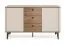 Cassettiera | noce/cashmere | 140 x 40 x 81 cm | gambe in metallo | bordi in ABS | 2 ante | sistema push-to-open | 3 cassetti con sistema soft close | 4 scomparti | Belladere 04