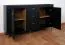 Credenza Barbe 17 nero opaco | Maniglie oro | 2 ante, 3 cassetti, 4 scomparti | Bordi ABS | 83,5 x 137 x 40 cm